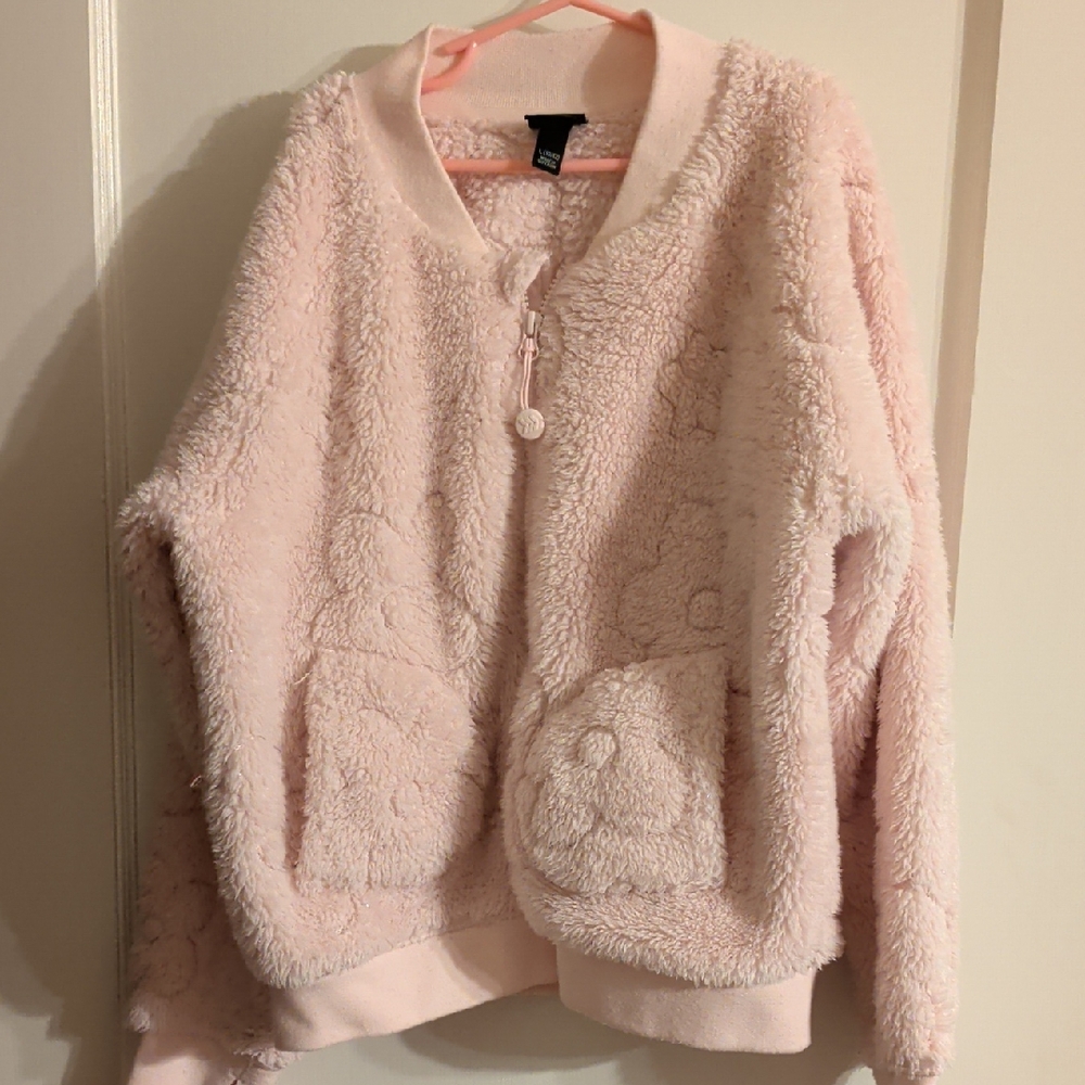 all in motion Soft Pink Plush Zip Jacket with Pocket Details